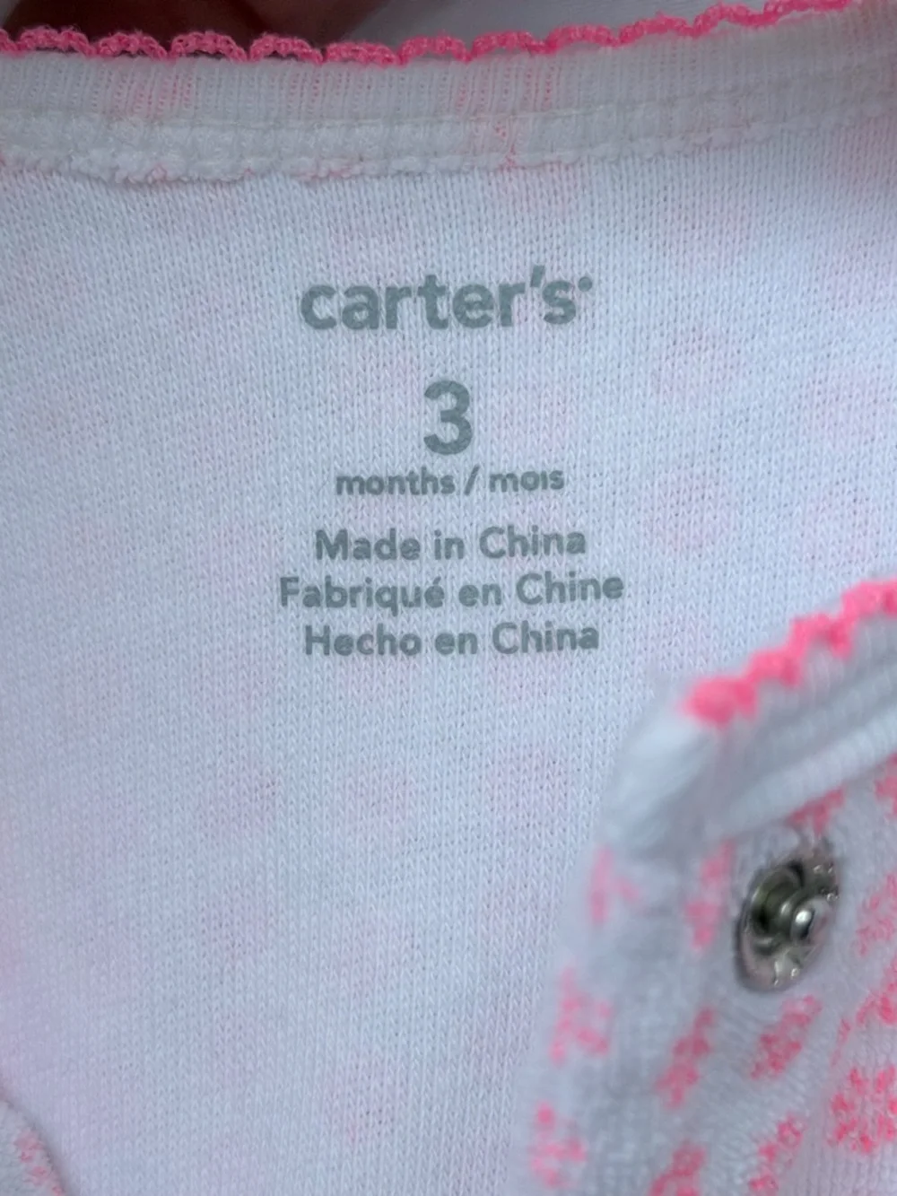 3 MTH Carter's Light Pink Floral Footed One-Piece